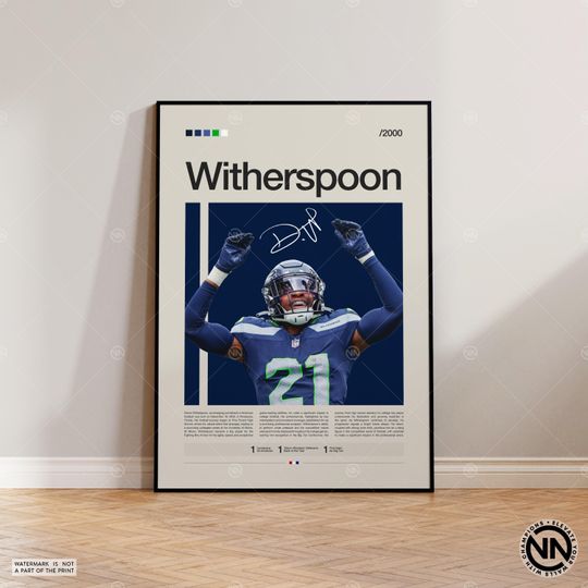 Discover Devon Witherspoon Poster, Seattle Seahawks Print, Sports Poster, football Fans, Football Poster, Sports Bedroom Posters
