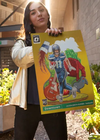 Discover Jaxon Smith-Njigba 2023 Optic Downtown Rookie Card Poster PILM Seahawks