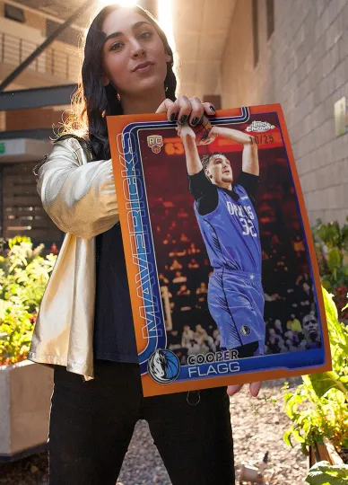 Discover Cooper Flagg 2025 Topps Chrome Orange Rookie Vertical Poster