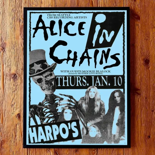Discover ALC Band & Mookie Blaylock Harpo's 1991 Concert Poster Vertical Premium Matte