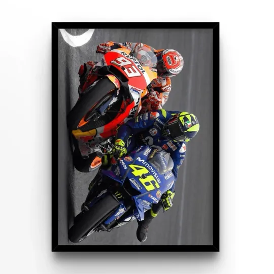 Discover MotoGP Duel Rossi vs Marquez Vertical Poster