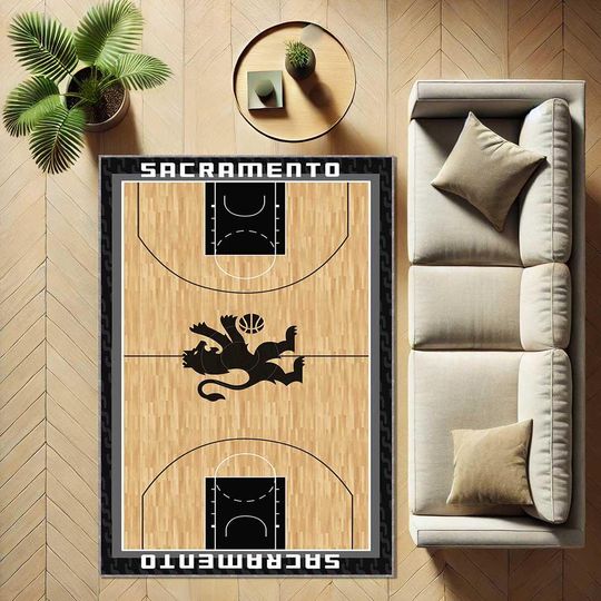 Discover Basketball Court Area Rug, Kids Play Rug, Indoor Game Room Carpet, Boys Rug, NBA Style Basketball Field Carpet, Sports Rug, Mancave Gift Mat