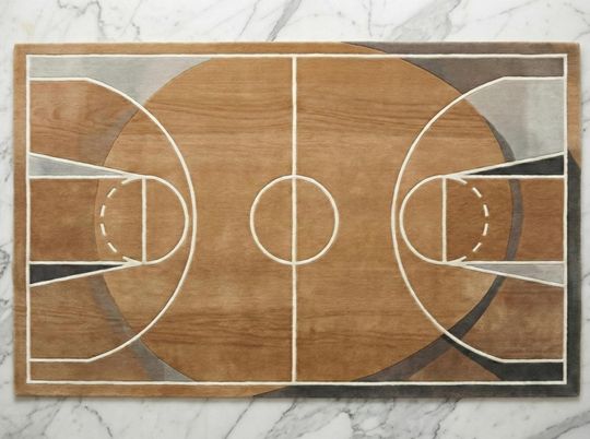 Discover Basketball Court Rug, Hand Tufted Basketball Rug, Kids Room Sports Carpet, Sports Area Rug for Game Room or Bedroom