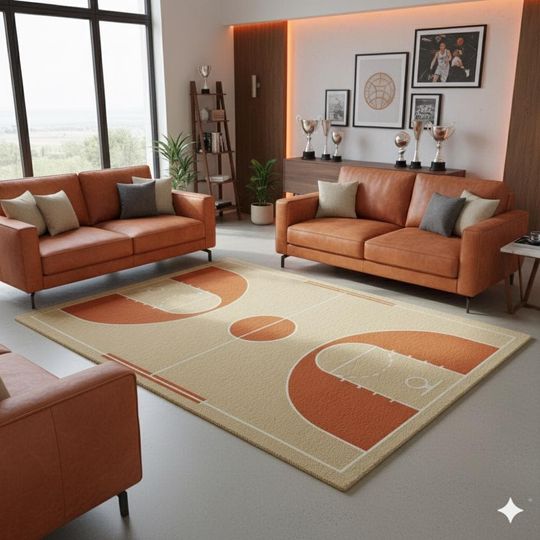 Discover Basketball Court Area Rug: Sports Decor for Kids/Teens