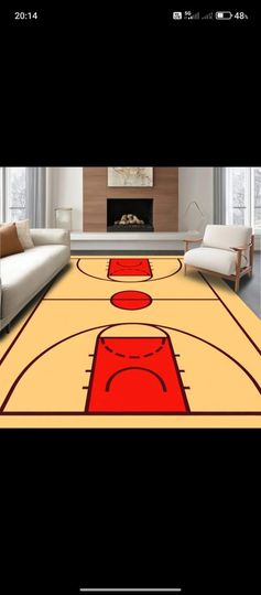 Discover Hand-Tufted Basketball Court Rug | Custom Sports Carpet | Kids Room Decor | Living Room Area Rug | Playroom  Multiple Sizes Premium Quality