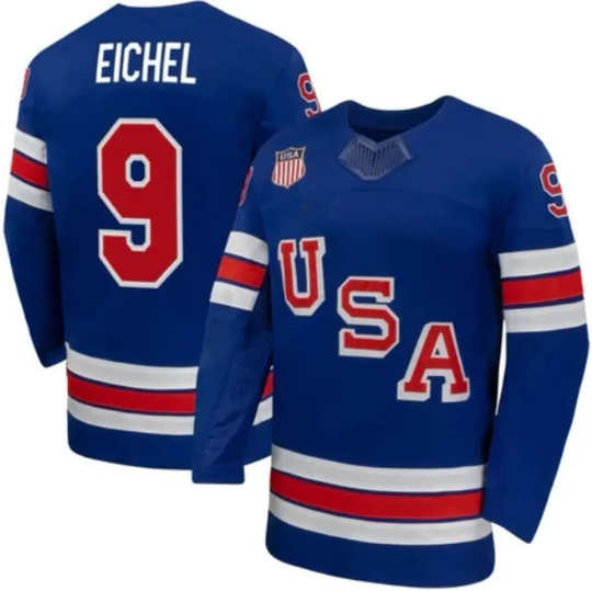Jack Eichel Team USA Winter Olympics 2026 Jersey White + Blue All STITCHED