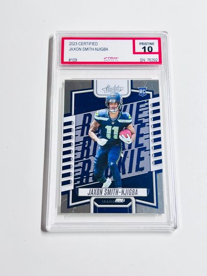 Jaxon Smith-Njigba 2023 Absolute Rookie Card #109 Seattle Seahawks Acrylic Block Card