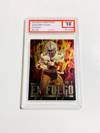 Jaxon Smith-Njigba 2023 Select Draft Picks En Fuego Rookie Card Acrylic Block Seattle Seahawks Ohio State