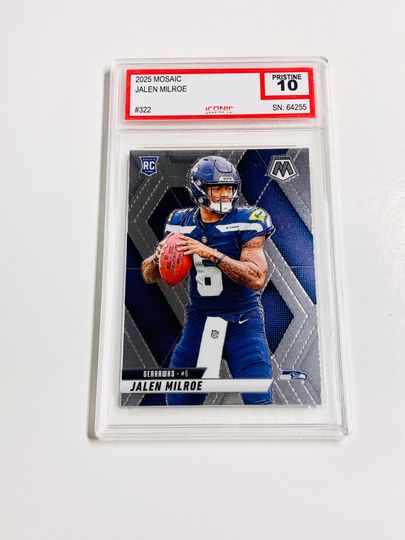 Jalen Milroe 2025 Mosaic Rookie Card #322 Seattle Seahawks Acrylic Block Card