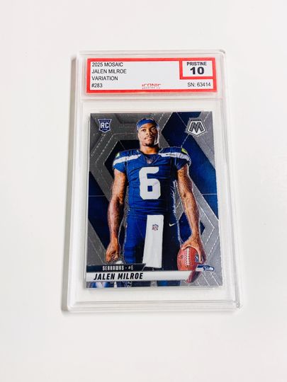 Jalen Milroe 2025 Mosaic Variation Rookie Card #283 Seattle Seahawks Acrylic Block Card