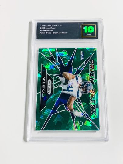 Acrylic Block Card - DK Metcalf 2024 Panini Prizm Green Ice Prizm #5 Seattle Seahawks Gem Mint