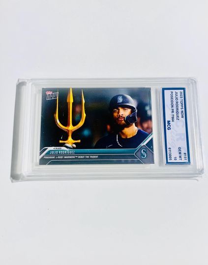 Julio Rodriguez 2023 Limited Edition Acrylic Block Card Topps Now Poseidon Seattle Mariners