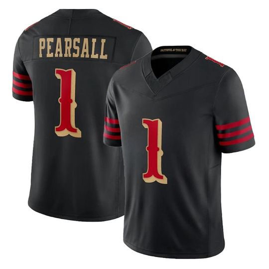 Discover Men's Ricky Pearsall San Francisco Jersey Black 2025 Rivalries Collection Game Limited Stitched Shirt