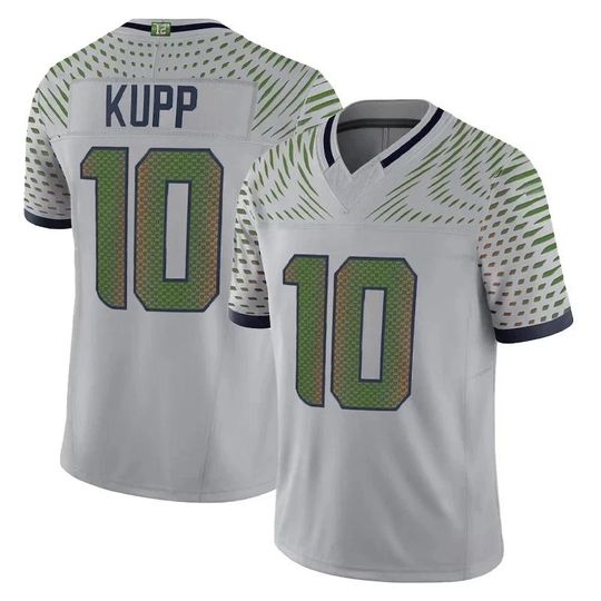 Discover Men's Cooper Kupp Seattle Jersey,Wolf Gray 2025 Rivalries Collection,Game Limited Stitched Shirt