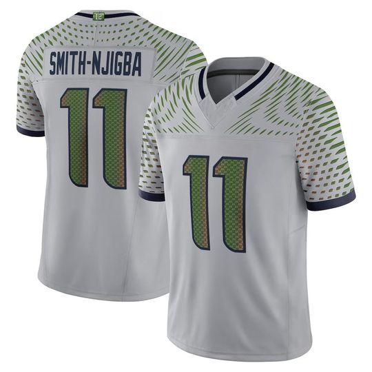 Discover Men's Jaxon Smith-Njigba Seattle Jersey,Wolf Gray 2025 Rivalries Collection,Game Limited Stitched Shirt