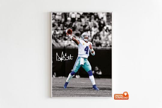 Discover Dak Prescott Poster, Signed Football Poster