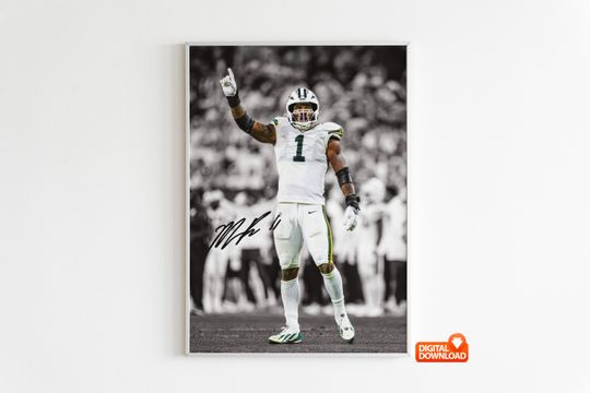 Micah Parsons Poster, Signed Football Poster