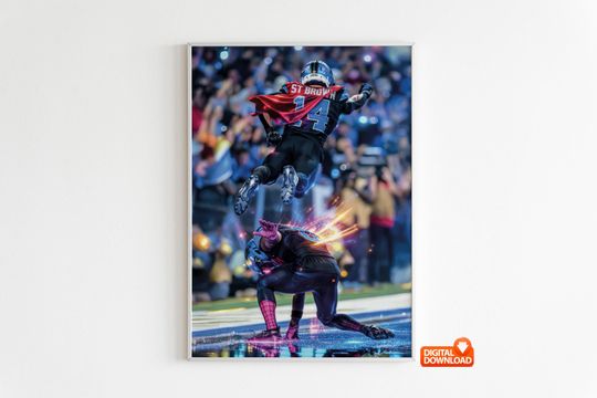 Amon-Ra St Brown Poster, Jahmyr Gibbs Poster, Signed Football Poster