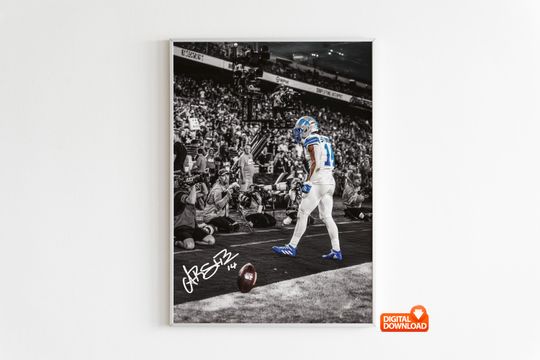 Amon-Ra St Brown Poster Signed Football Poster