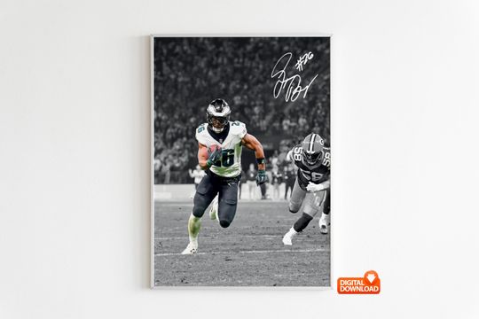 Discover Saquon Barkley Poster,  Signed Football Poster