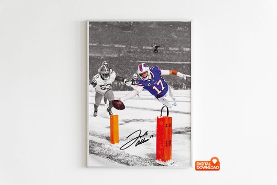 Josh Allen Poster, Signed Football Poster