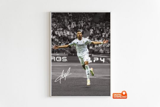Kylian Mbappe Poster Signed Football Poster
