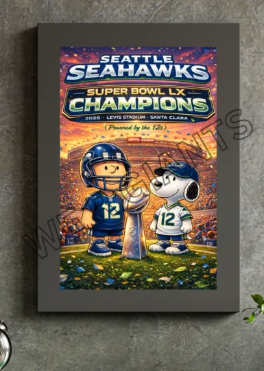 Discover Seattle Seahawkss Super B.owl Champions 11x17 Wall Art Seahawkss Poster