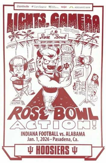 Indiana Hoosierss Rose Bowl Spirit Poster Rose Bowl Indiana Vs Albm
