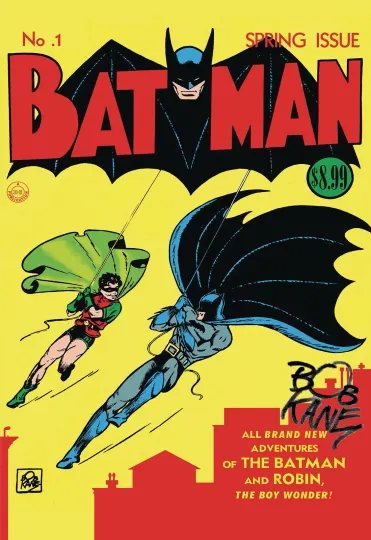 Batman Comic #1 Bob Kane Signed RePrint Cover PosterBatman Wall Art