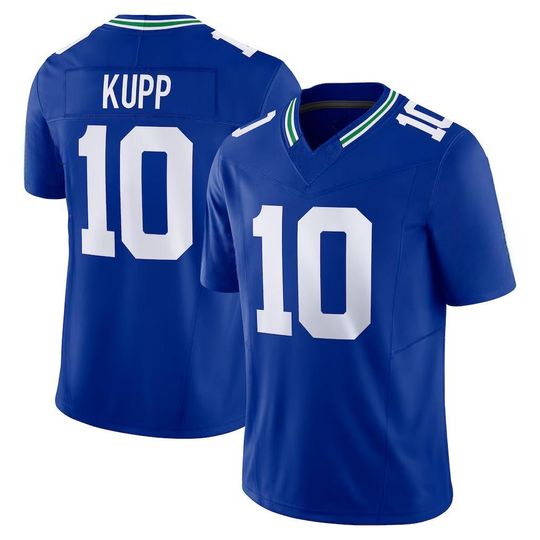Discover Men Seattle Cooper Kupp #10 Blue Football Jersey All Stitched Limited Player T-shirt