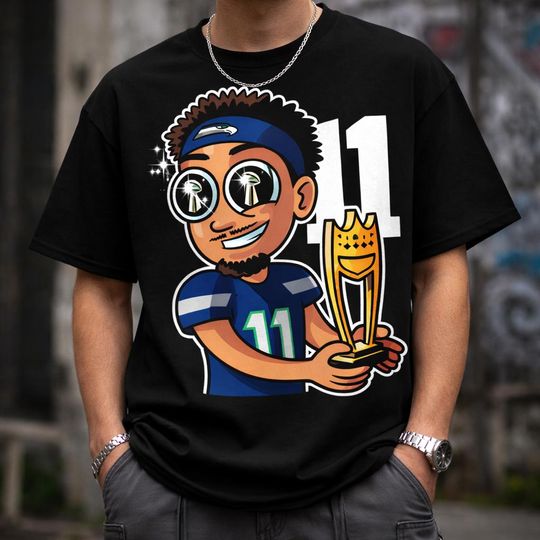 Discover Jaxon Smith-Njigba Shirt, OFFENSIVE POY, Seattle Player #11 Tee, Game Day Fan Gift for Him