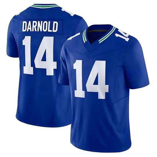 Discover Men's #14 Sam Darnold Football Jersey - Royal Game Day Gridiron All Stitched Fan Shirt