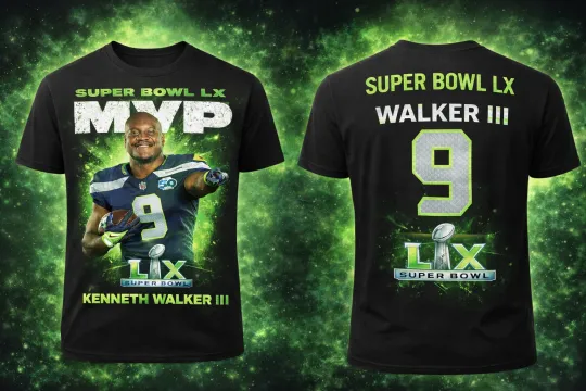 Discover Kenneth Walker III SBowl LX MVP T-Shirt Front Fan Shirt