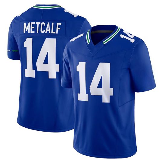 Discover Men Seattle Sam Darnold #14 Blue Football Jersey All Stitched Limited Player T-shirt