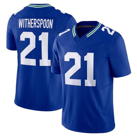 Discover Men's #21 Devon Witherspoon Football Jersey - Royal Game Day Gridiron All Stitched Fan Shirt