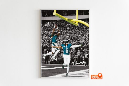 Discover Devonta Smith Poster, AJ Brown Poster,  Signed Football Poster