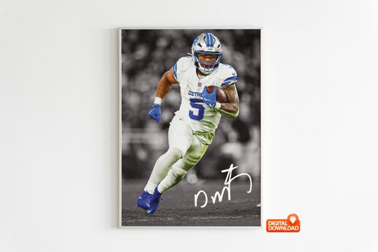 Discover David Montgomery Poster, Signed Football Poster