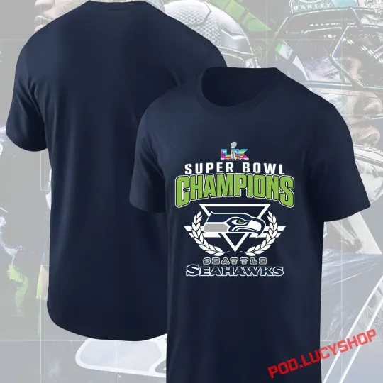 Discover Seattle Seahawks 2026 Super Bowl LX Champions T-Shirt