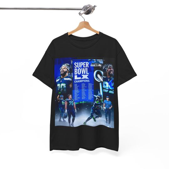 Discover Seattle Seahawks Super Bowl LX Champions Shirt (2026) / Football Champions Graphic Tee Unisex Fan T-Shirt