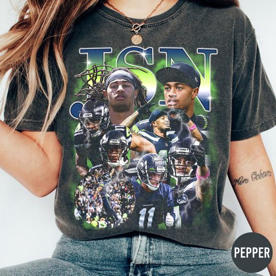 Comfort Colors JSN Vintage Shirt, Jaxon Smith Njigba Sweatshirt, JSN Seattle Seahawks T-Shirt, Game Day Shirt Football Gift For Fan