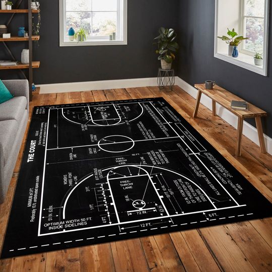 Discover Basketball Court Rug: Kids Room Decor, Custom Sports Area Rug