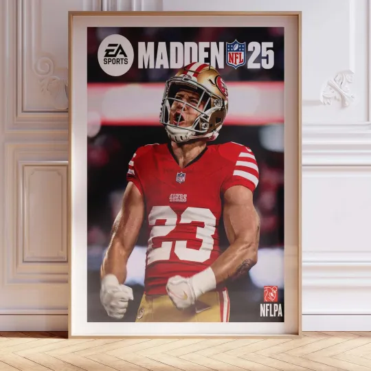 Discover Madden football 25 San Francisco 49ers Football Video Game Poster Framed Art Print