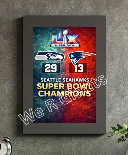 Discover Seattle Seahawks SB Champions Poster Score Art