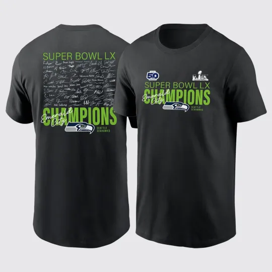 Discover Seattle Seahawks Sup.er Bowl LX Champions Signature Shirt