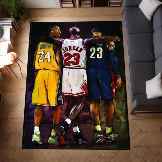Discover NBA Legends Rug, Basketball Stars, Washable Area Rug