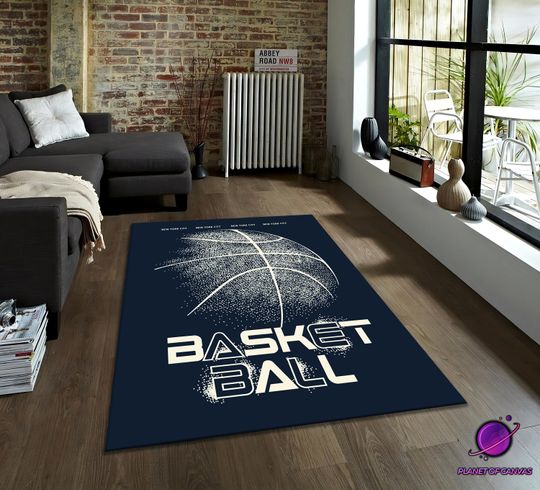 Discover Basketball Rug Sports Carpet, NBA Decor Boys Room, Modern Basketball Mat, Athlete Gift Rug, Basketball Court Style Carpet