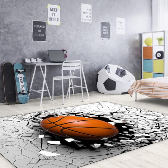 Discover Basketball Rugs, NBA Ball Mat, Ball Rug, Boy's Room Rug, Gift Rug, Basketball Team Rug, Sports Rug, Gift Basketball Player Rug, Non-Slip Rug
