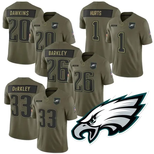 Philadelphia Eagles Olive 2025 Salute to Service Jersey