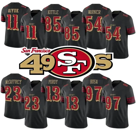 Discover 49ers Black 2025 Rivalries Collection Football Jersey