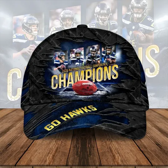 Discover Seahawks 2025 NF.C Champions Classic Cap